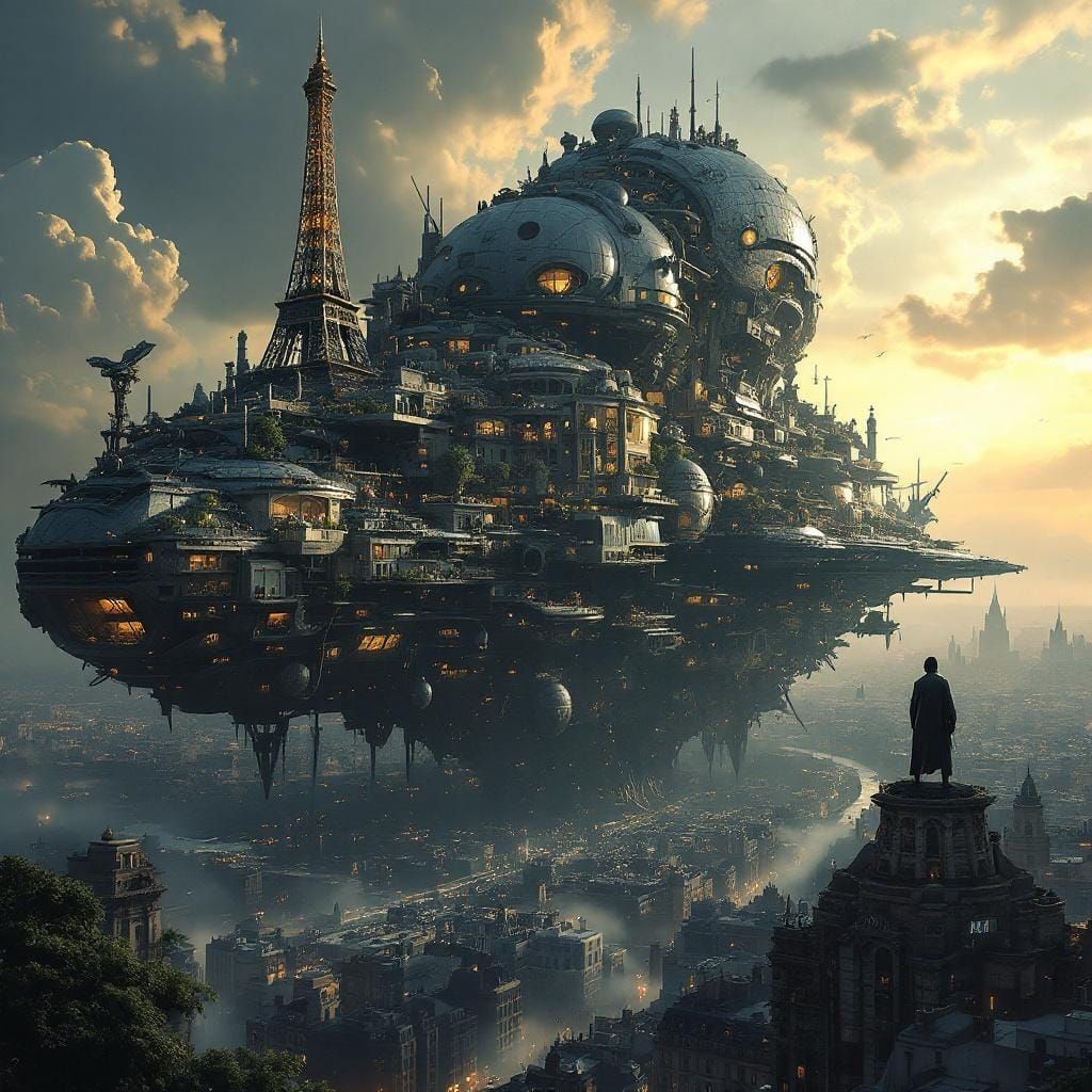 Parisian Architecture Overruns Colossal Alien Spaceship
