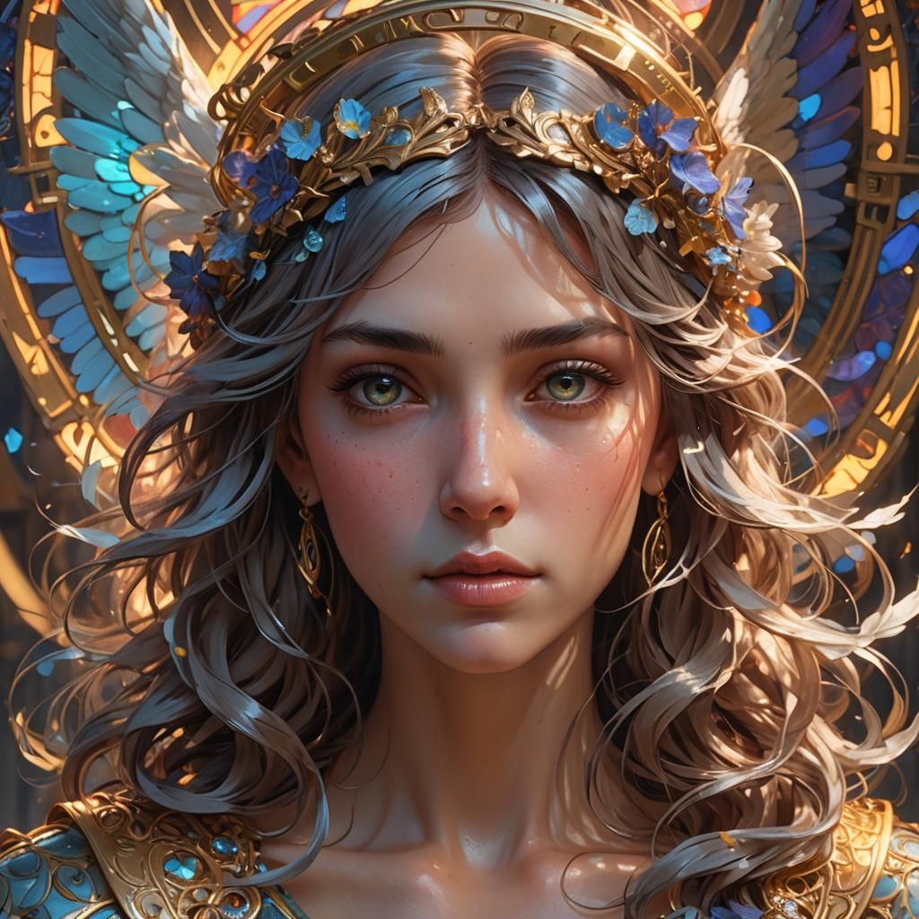 Angelic Portrait in Hyperdetailed Style