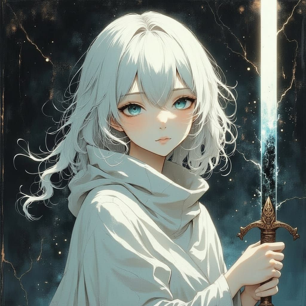 80s Anime Woman Fights Eldritch Horrors with Shining Sword