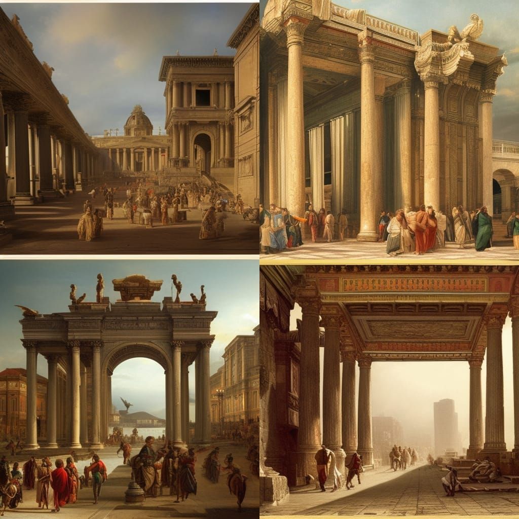 Epic Roman Market Grand Entrance: Digital Matte Painting