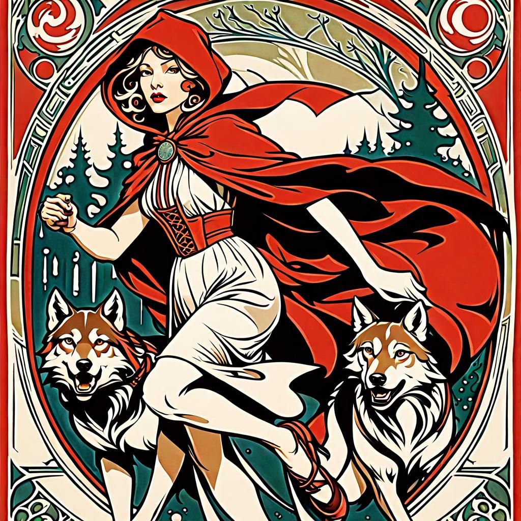 Red Riding Hood's Art Nouveau Escape in Central Park
