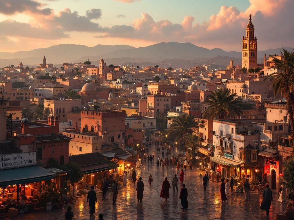 Moroccan Cityscape at Magic Hour