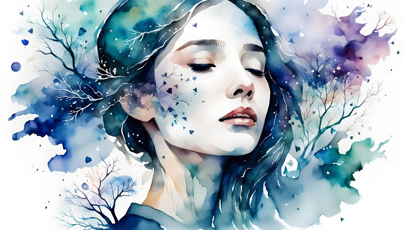 Watercolor Double Exposure: Braveness, Joy, and Loss