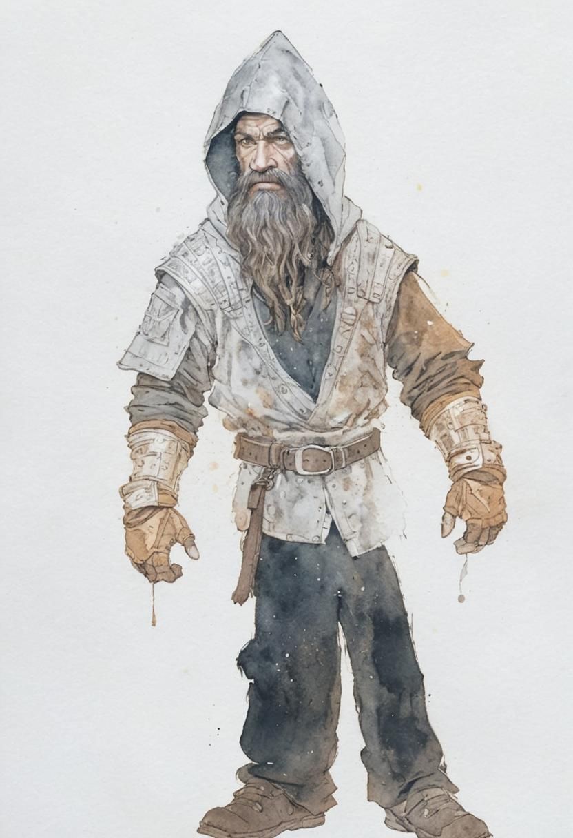 Stout Dwarf in Earthy, Leather Armor Illuminated by Warm Emb...
