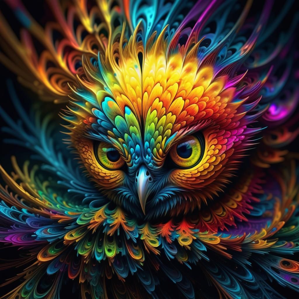 Fractal Neon Eye in Hyperrealistic Style