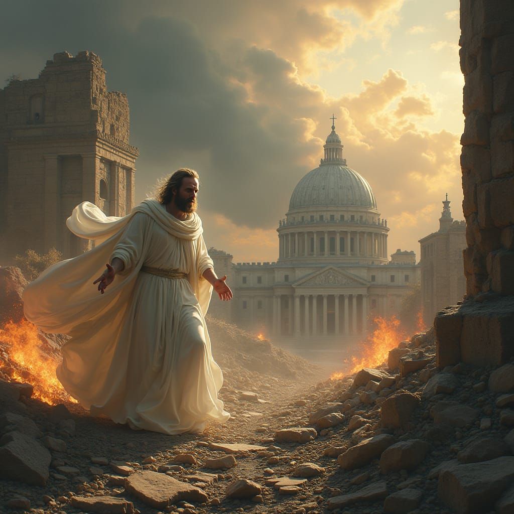God Abandons a Burning Rome in a Muted Apocalypse