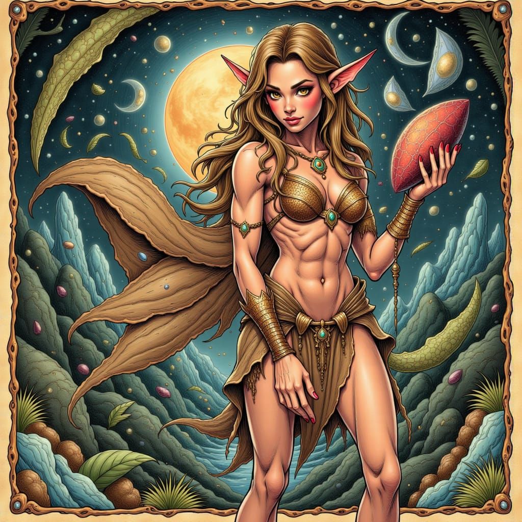 Elfquest Style Elf Illustration with Vivid Fantasy Colors