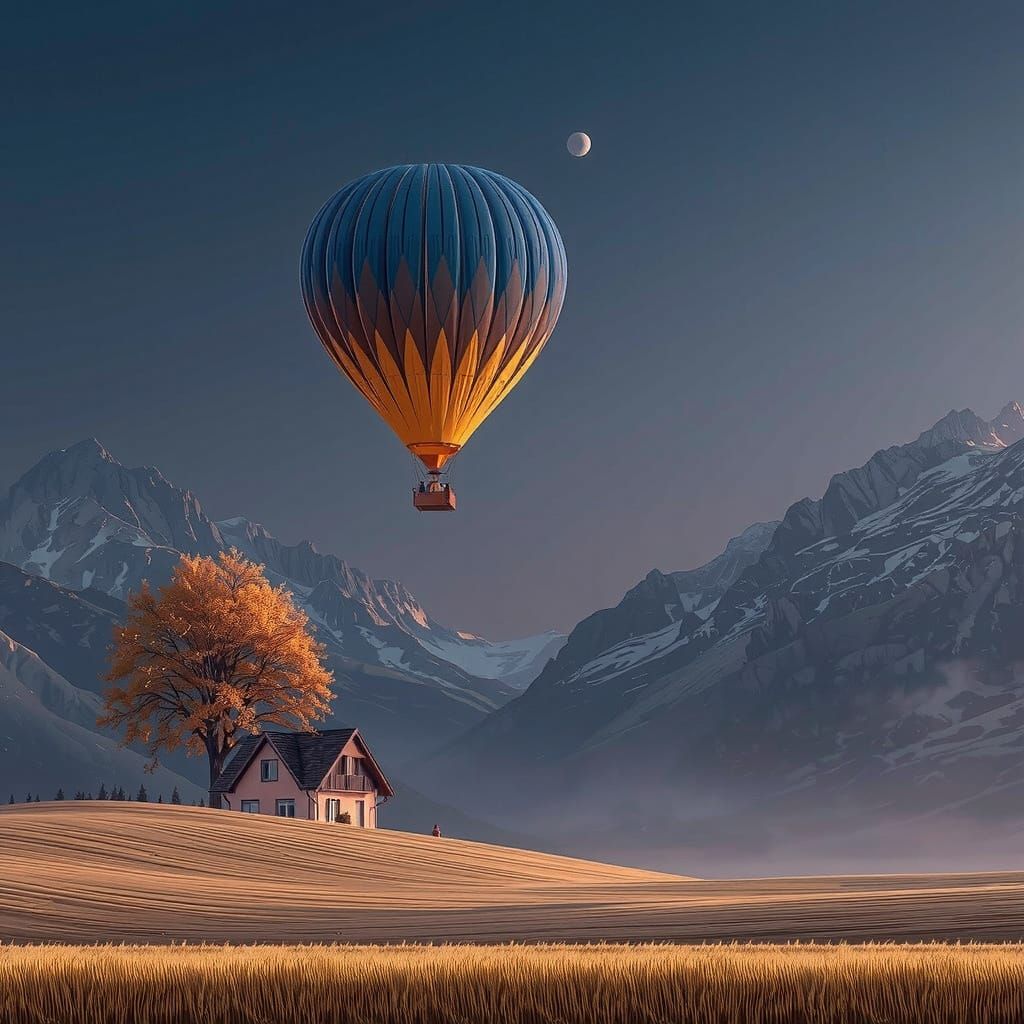 Distant World Landscape in Dreamy Aesthetic