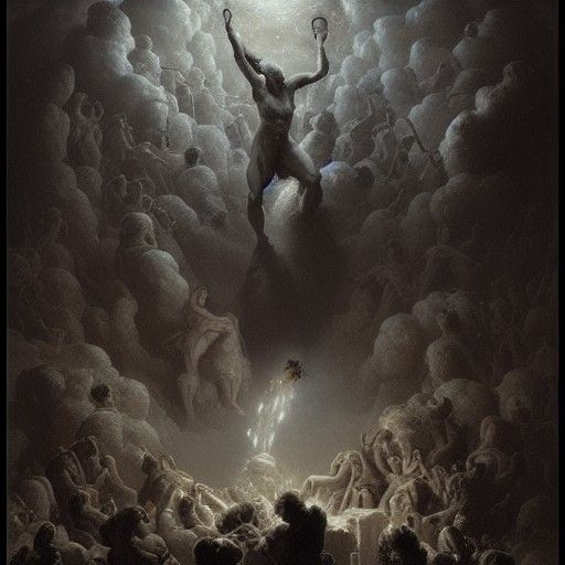 Zeus Creates the Universe in a Dark Fantasy Style