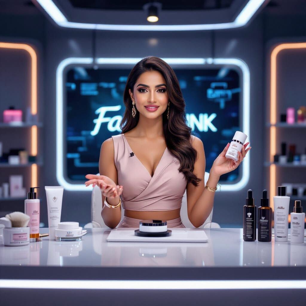 Indian Anchor Presents Grooming Tips in Modern Studio