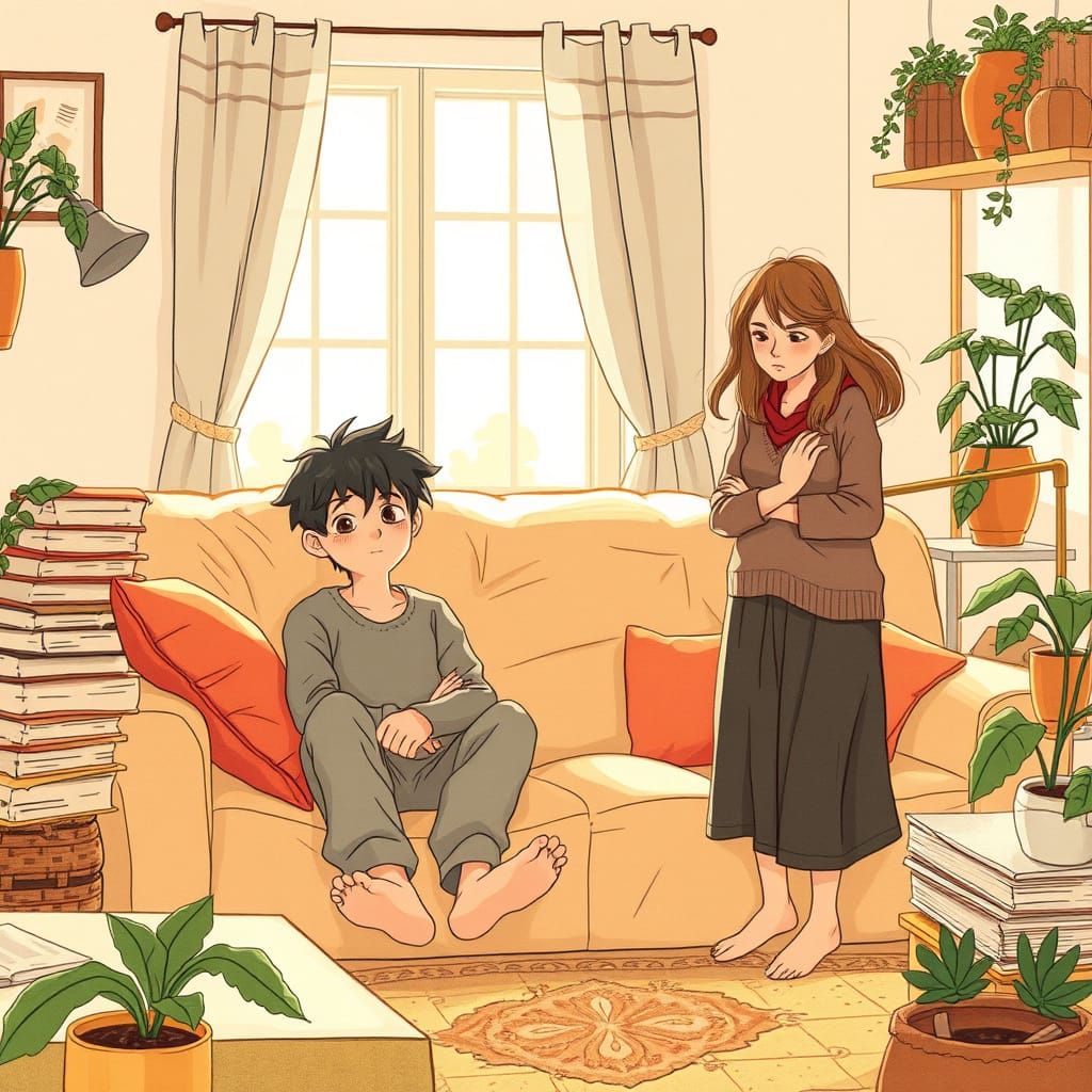 Cozy Living Room Moment in Whimsical Style