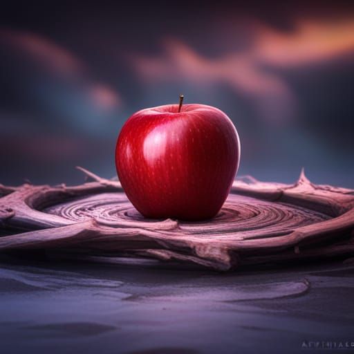 Detailed Red Apple Fantasy Concept Art