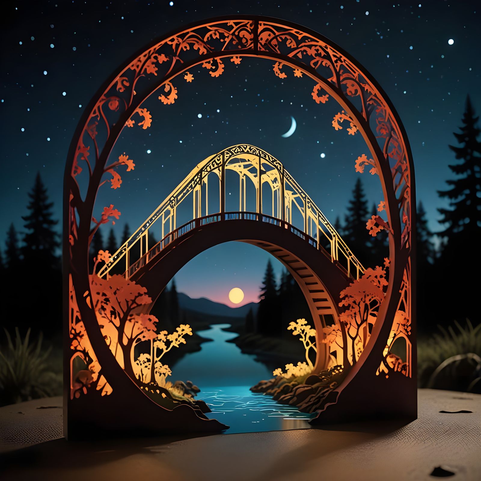 Ethereal Bridge to Infinity in Vibrant Colours