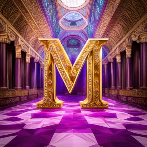Diamond "M" in a Colorful 3D Splash