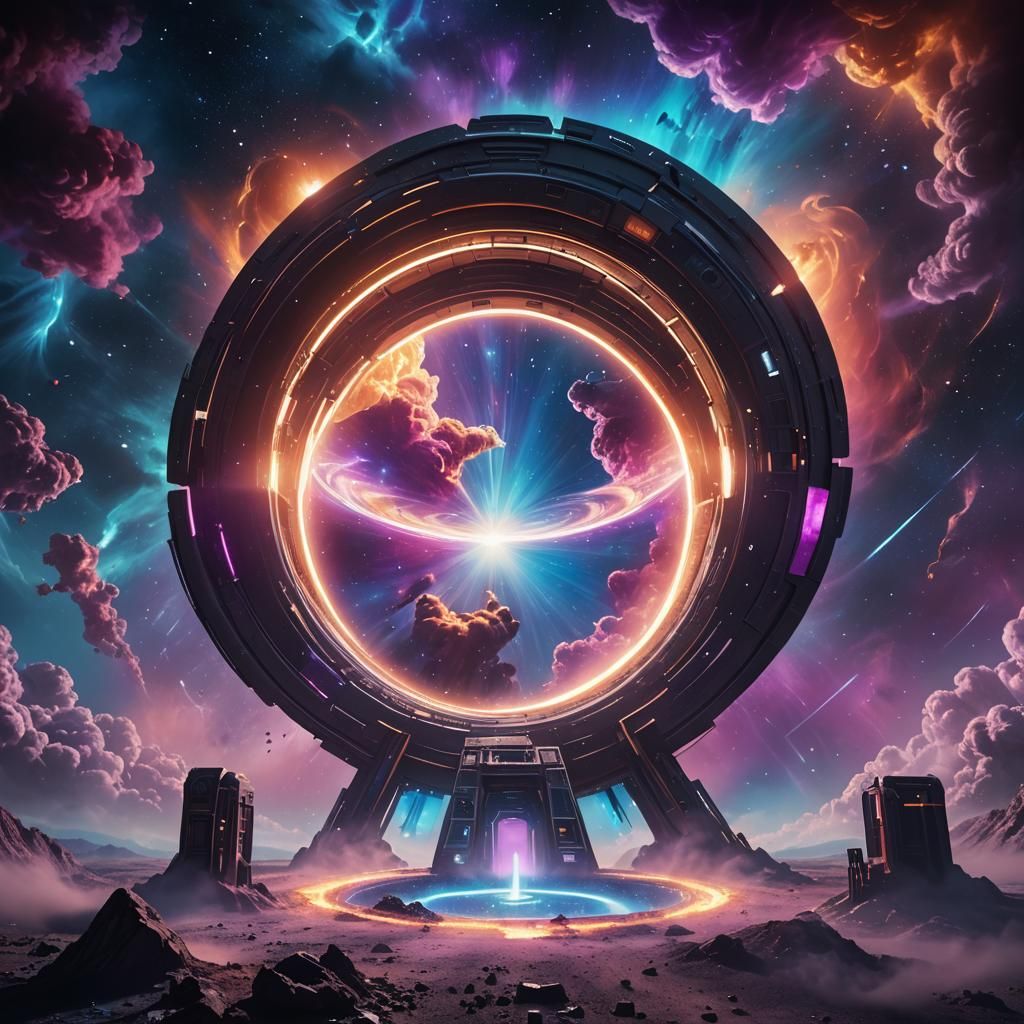 Futuristic Lab Portal to Outer Space