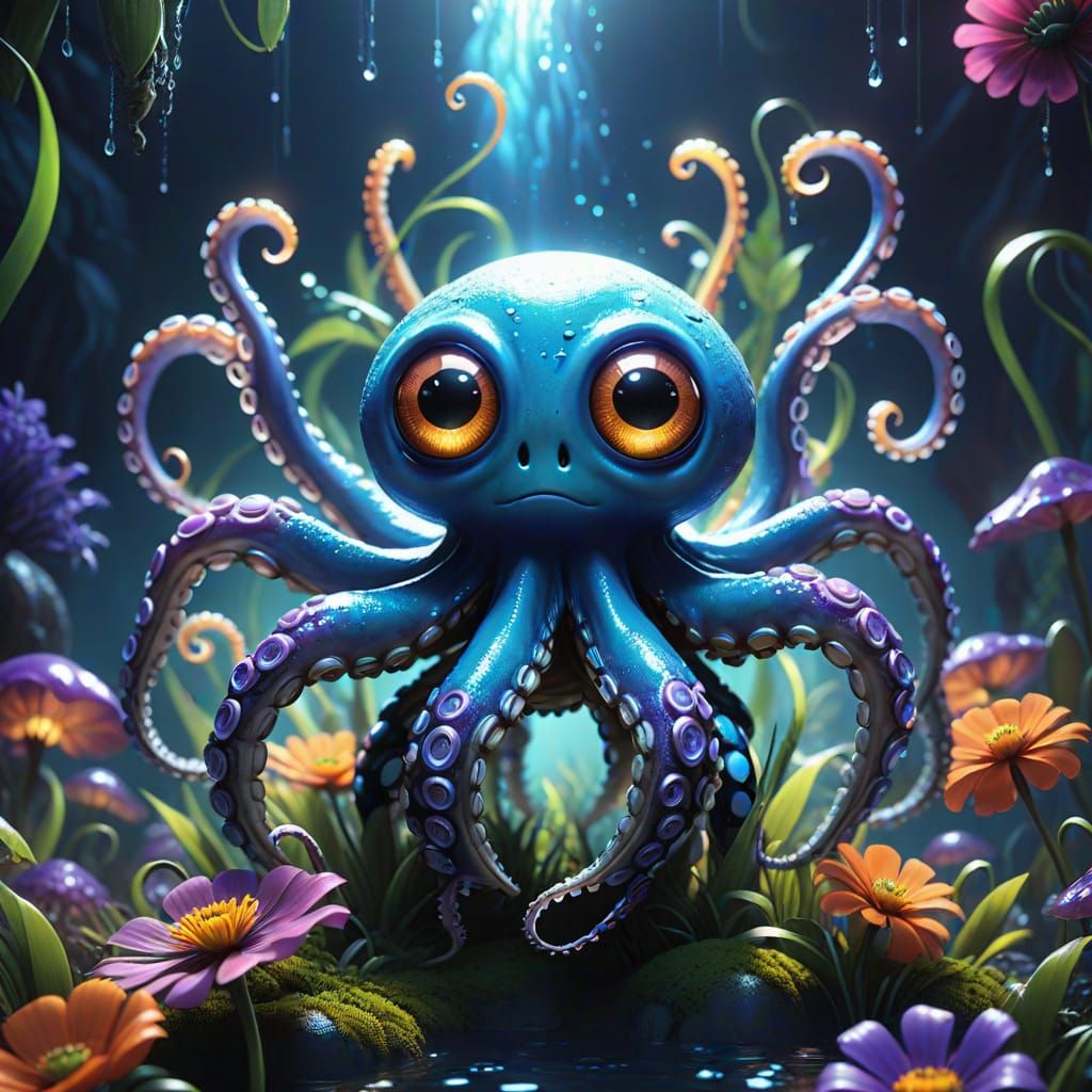 Ethereal Fae Creature in Vibrant, Iridescent Splendor