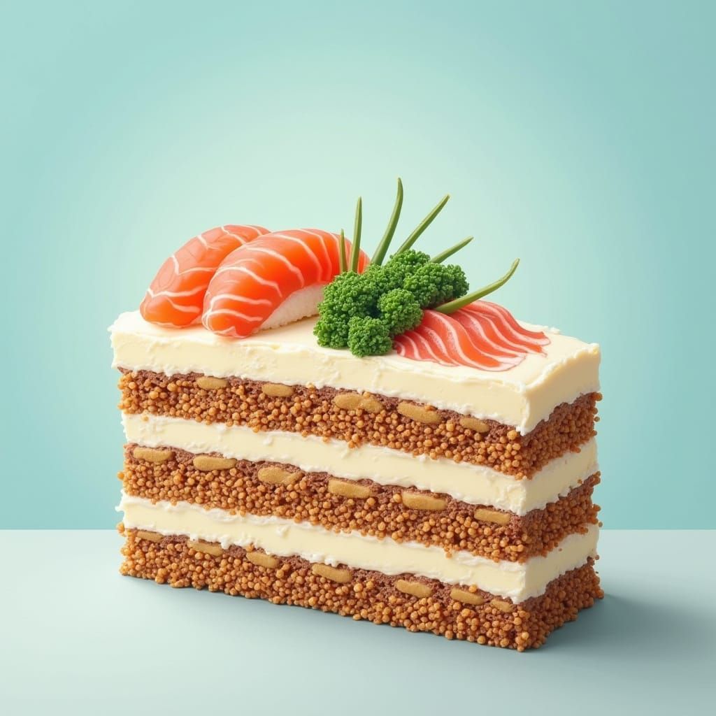 Edible Masterpiece Blends Tiramisu and Sushi in Vibrant, Sur...