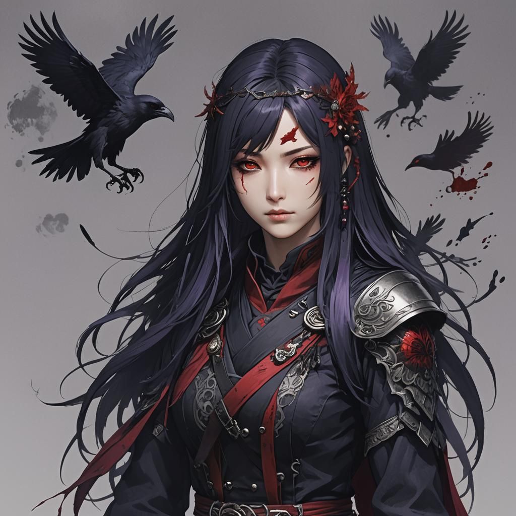 Mysterious Shadow Warrior with Scythe: 3D Anime Art