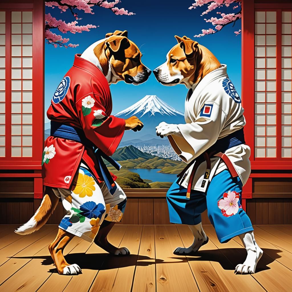 Olympic Dog Judo! 3,2,1... Fight!