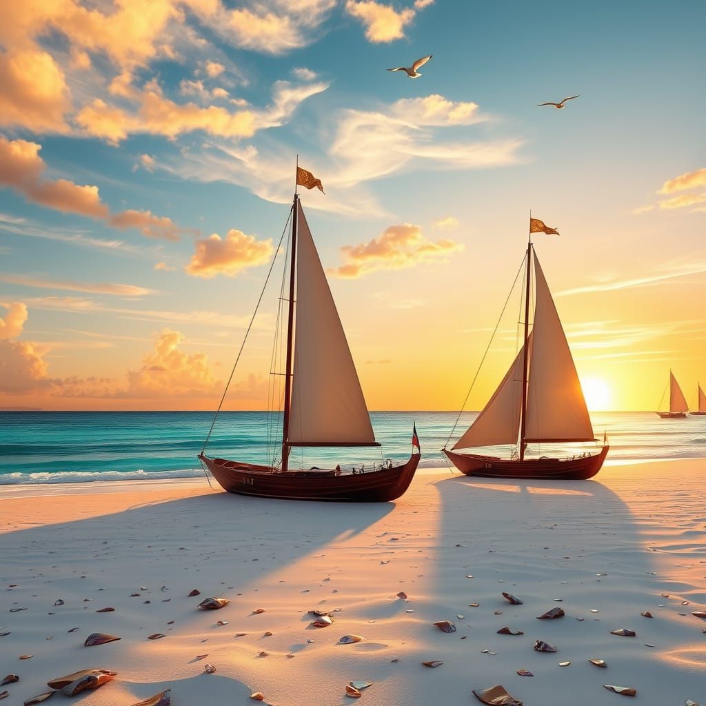 Luxurious Beach Sunset in Tropical Paradise