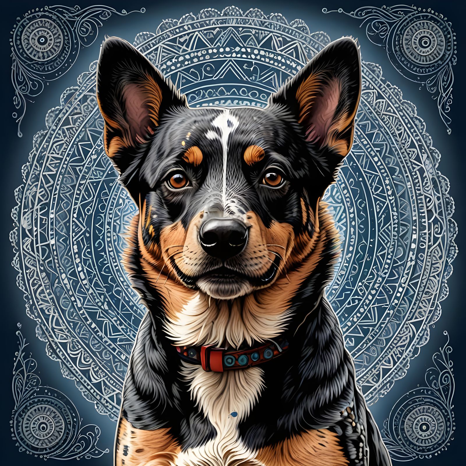 Surreal Blue Heeler Emits Unconditional Love in Quantum Wave...