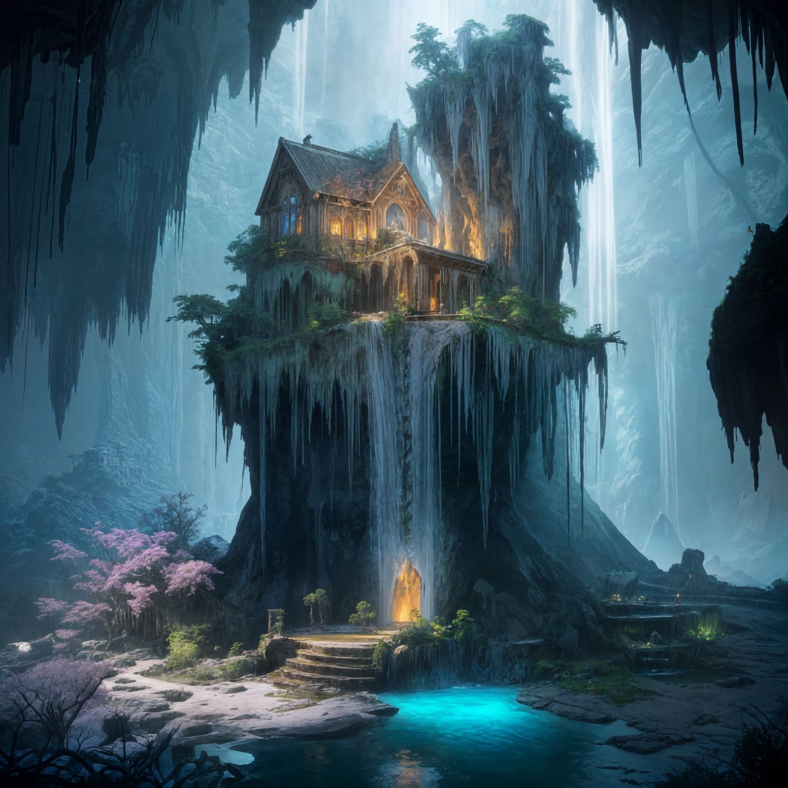 Abandoned Cabin Meditation Sanctuary in Fantasy Art