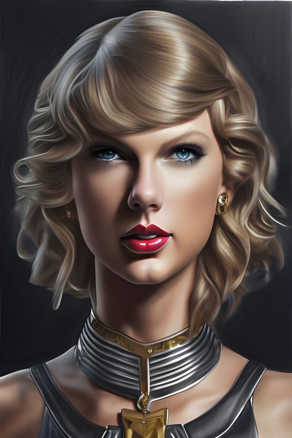 Chiaroscuro Graphite Pencil Portrait of Singer in Armor