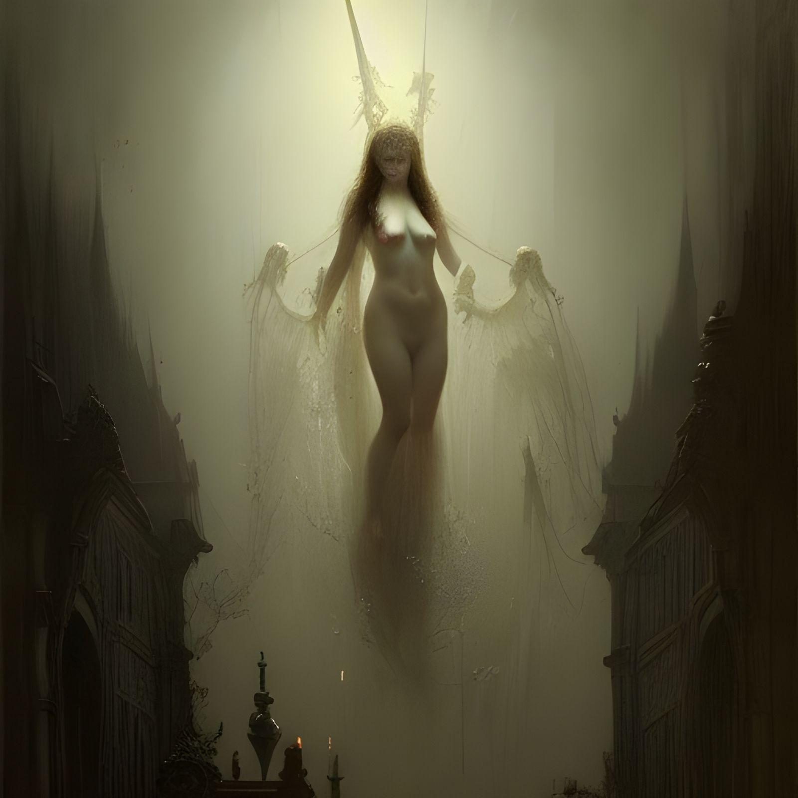 Gothic Lingerie Queen in Horror Style