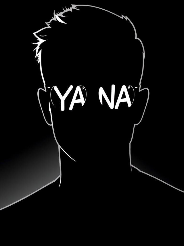 Mysterious Figure in the Dark Wears Glasses with YANA Inscri...