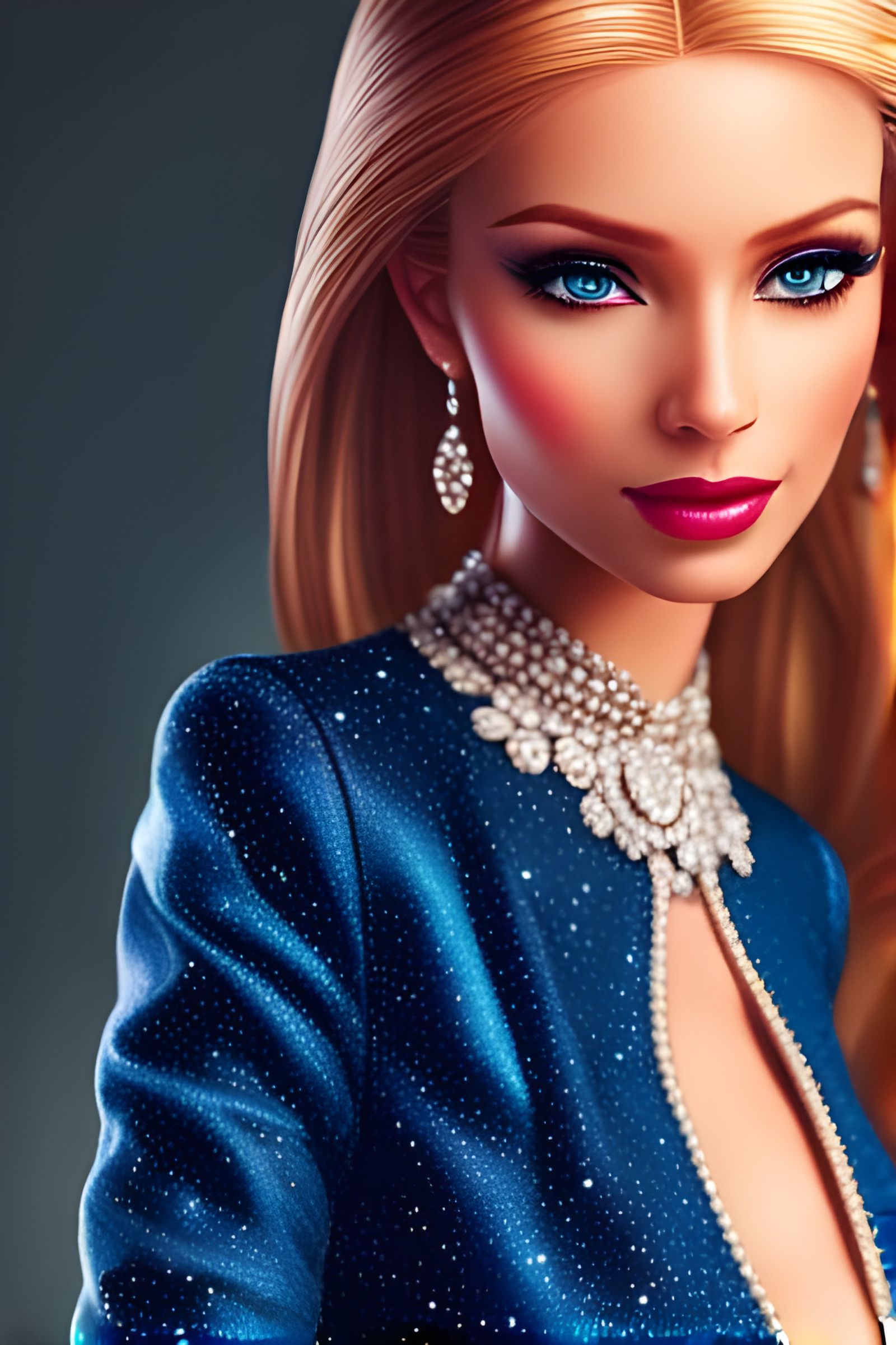Cosmic Fashion Doll Digital Art Portrait