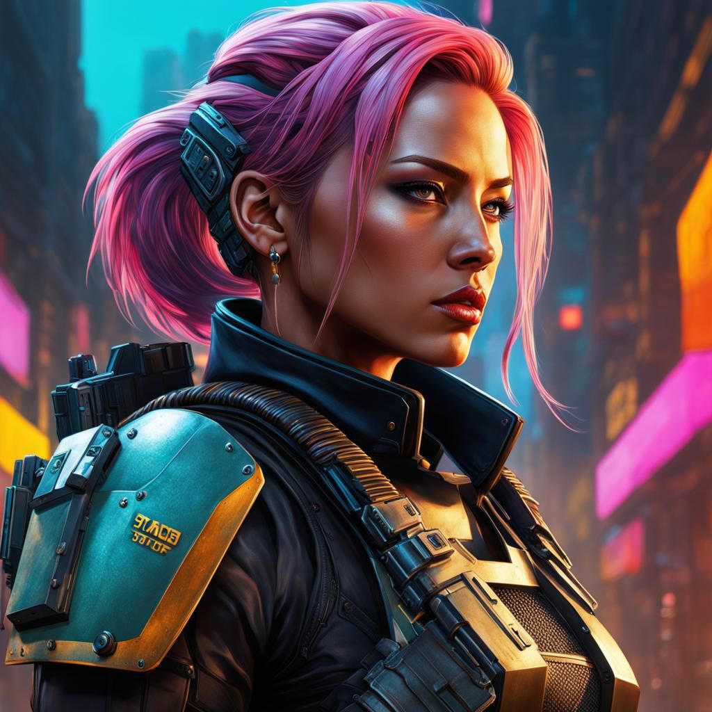 Dystopian Female Bounty Hunter Concept Art