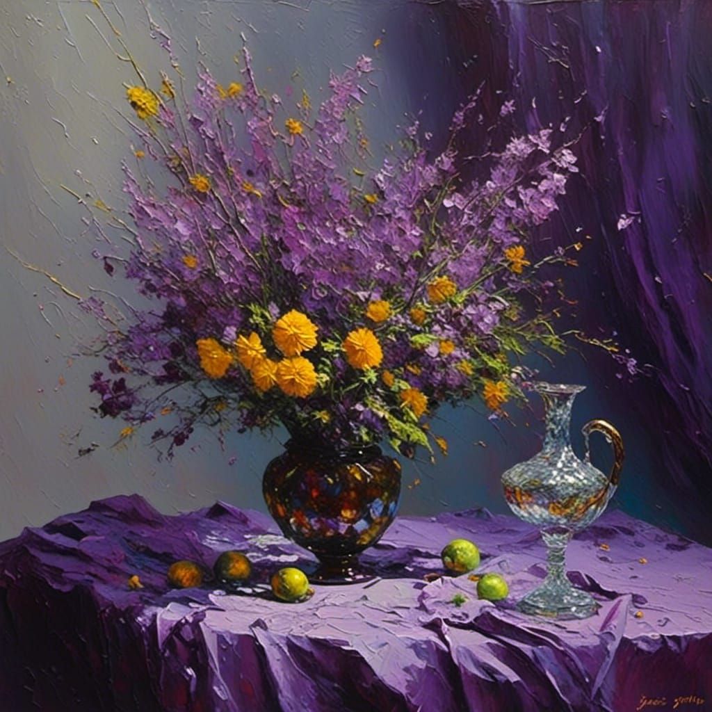 Easter Lilies Still Life in Impasto Oil Painting