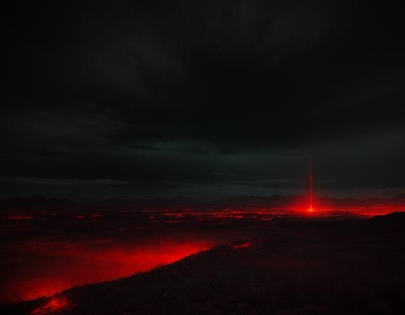 Apocalyptic Wasteland Under Blood Red Moonlight