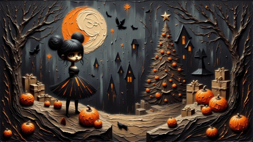 Haunted Christmas Presents in Graveyard Cemetery