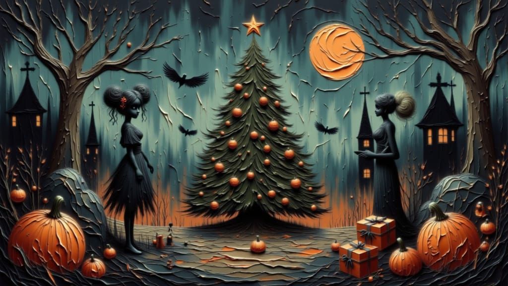 Haunted Christmas Presents and Graveyard Tree