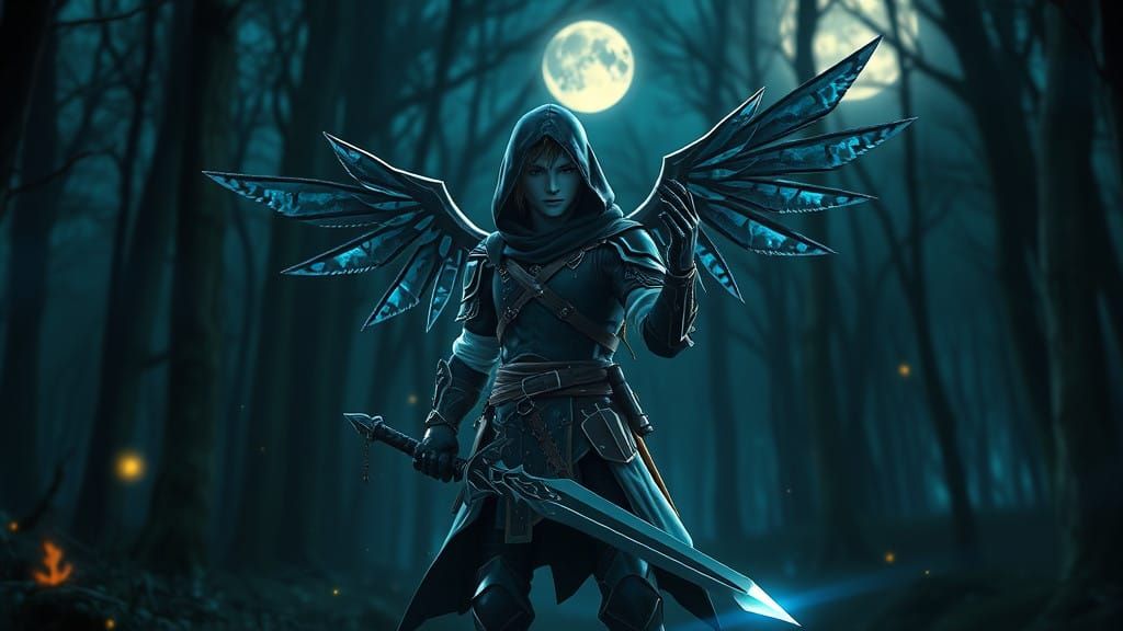 Heroic NightWing in Mystic Moonlit Forest