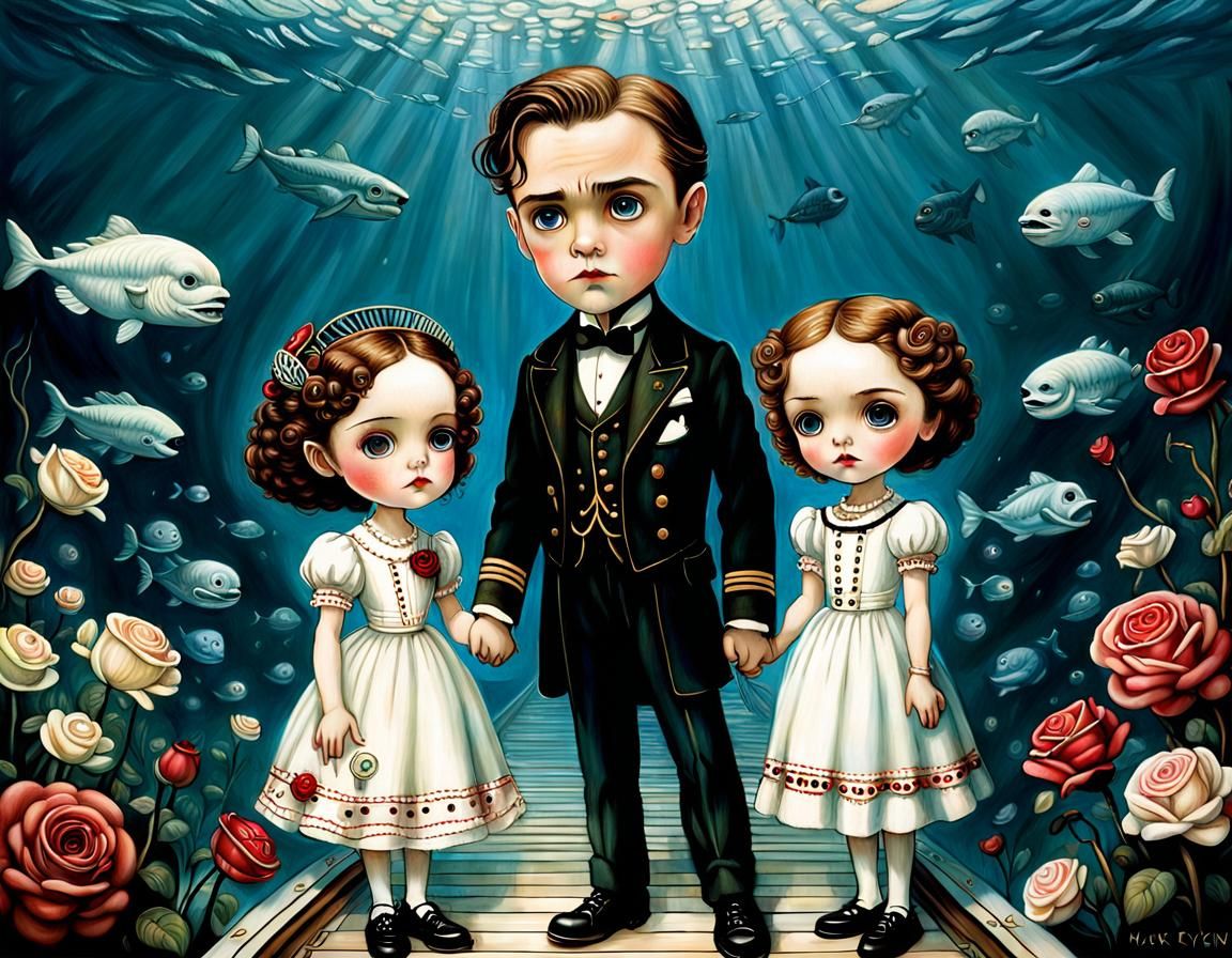 Rose and Jack as a Pop Surrealist Painting