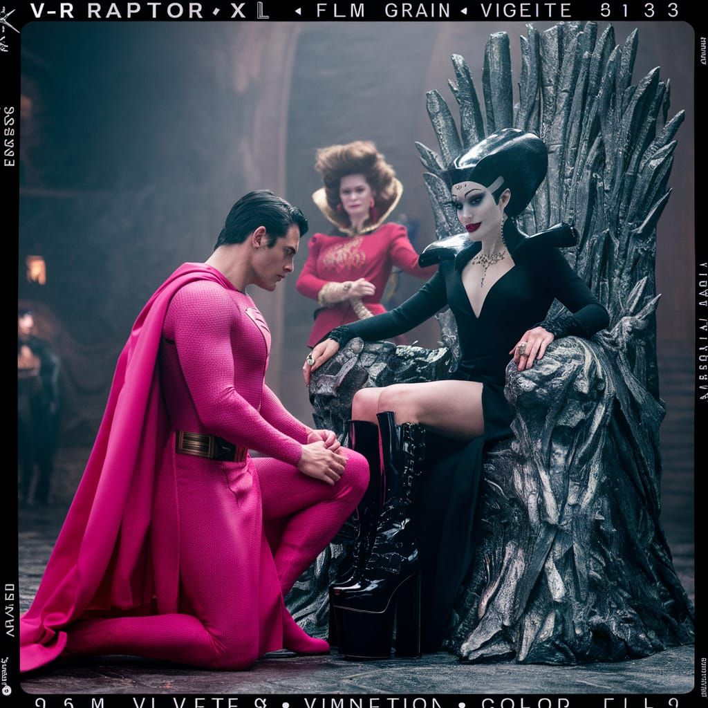 Superman as Sissy Bows to Dark Sugar Mama