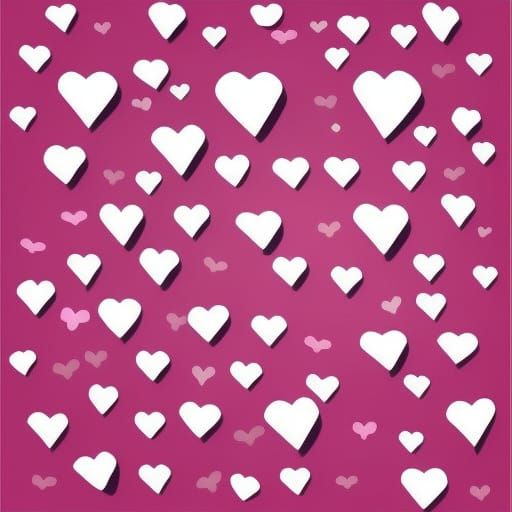 Pink Hearts Clip Art on White Background
