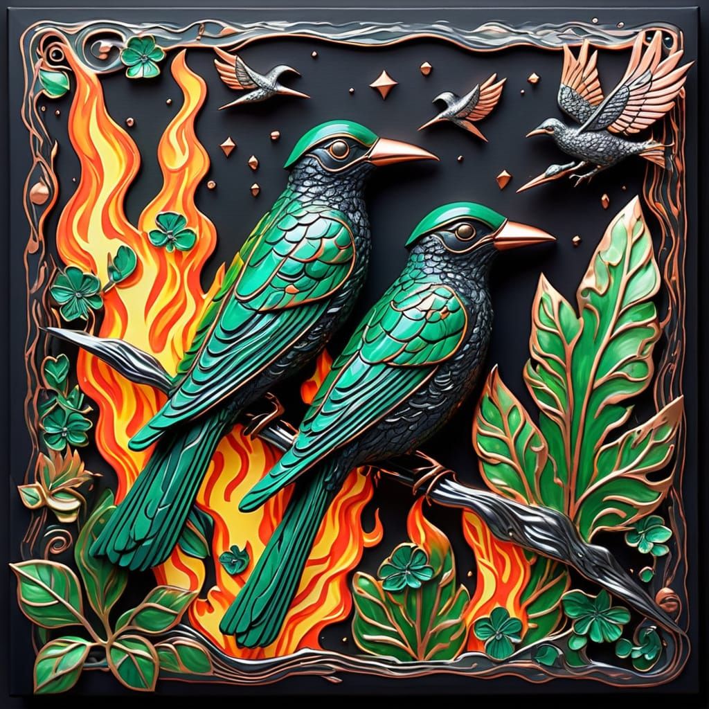 Whimsical Jungle Dreamscape in Vibrant Colors