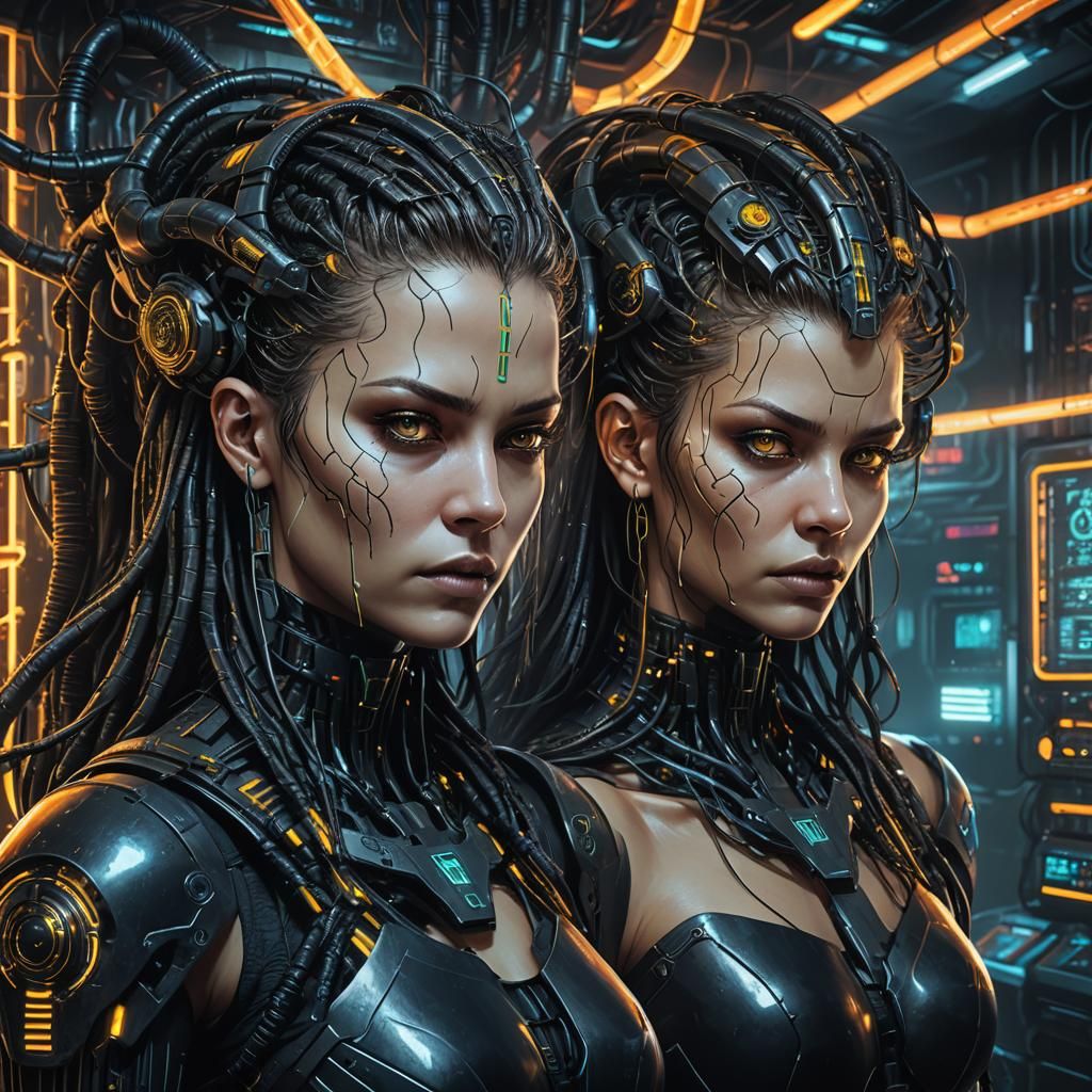 Wicked AI Soul Absorption in Cyberpunk Style