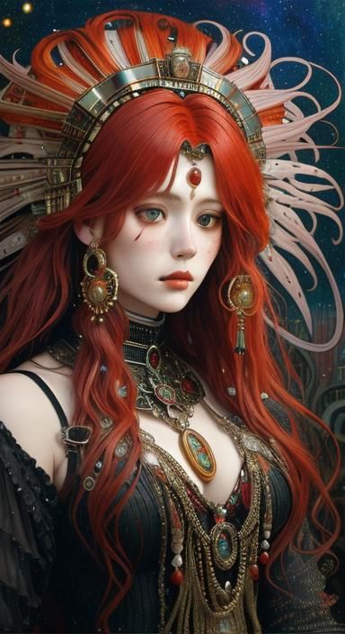 Shattered Trojan Mermaid in Art Nouveau Style