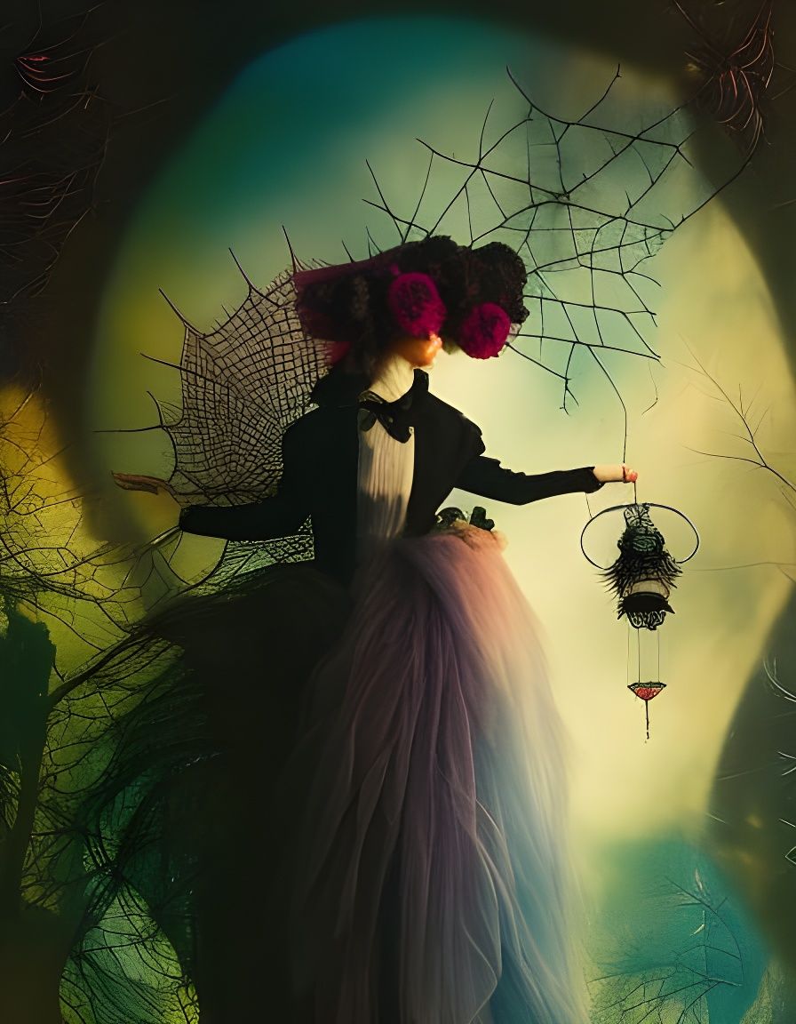 Surrealist Ghost in Spooky Forest: Hyperdetailed Photograph