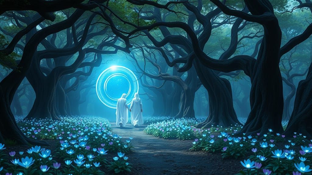 Bioluminescent Forest Portal to Another Realm