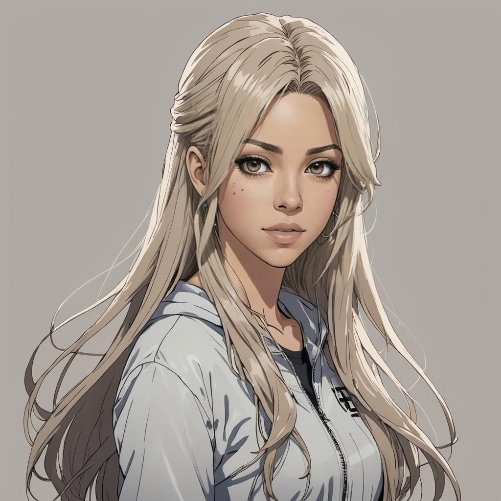 Shakira as Manga Girl: Cel-Shaded Anime Art