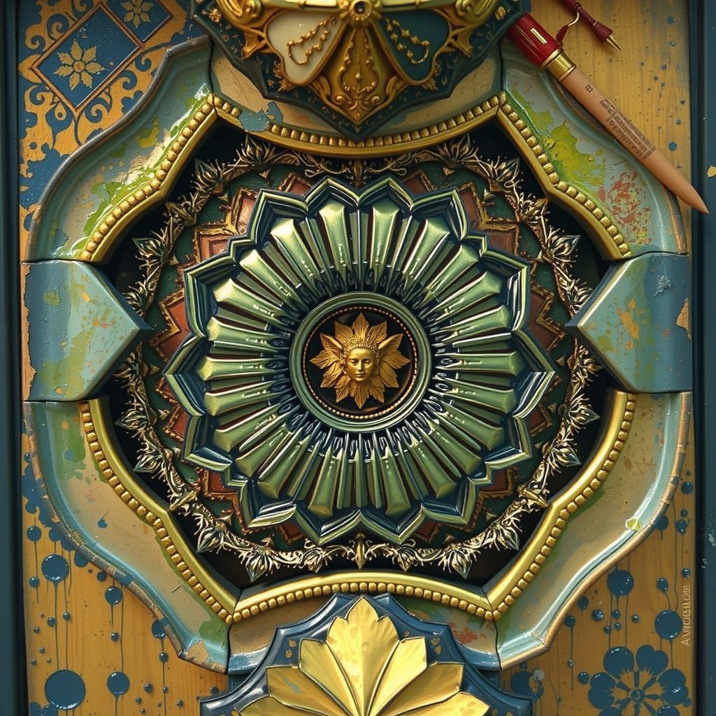 Hyperrealistic Sculpture of Reflected Glory in Exquisite Det...