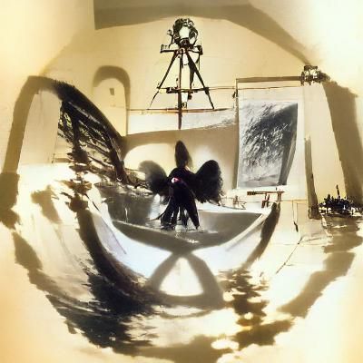 Mysterious Dark Angel in Bathtub as Hudson River School