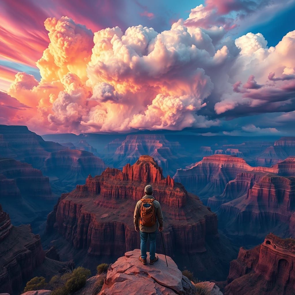 Psychedelic Storm Clouds over the Grand Canyon