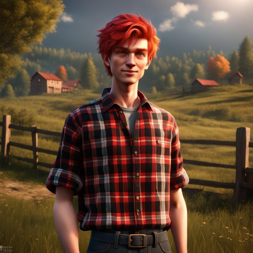 Trans Teen in Pastoral Scene: Fantasy Concept Art