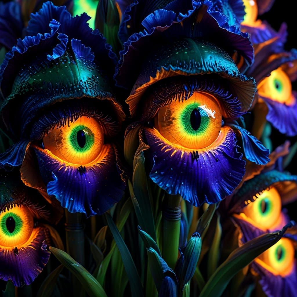 Noctilucent Eyes Glowing in the Night